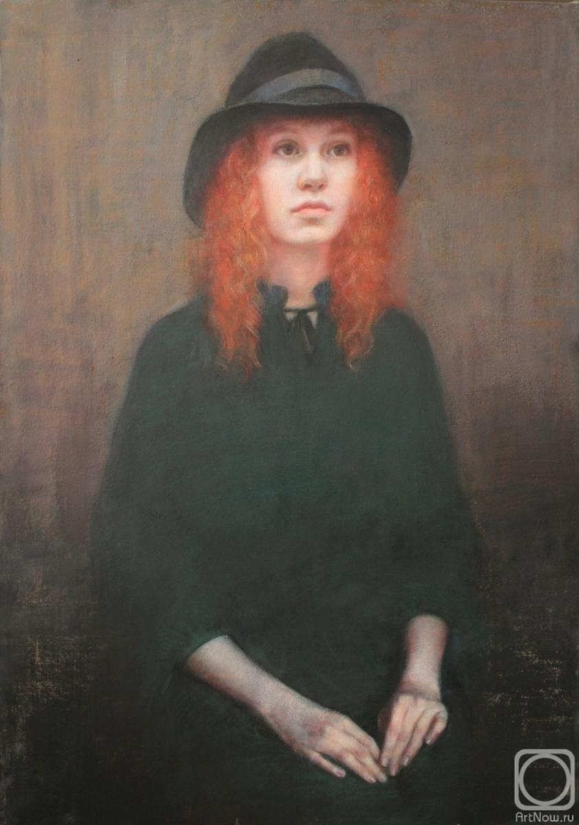 Shirokova Svetlana. Portrait of a girl in a hat