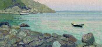 Boats at sunset. Turunc