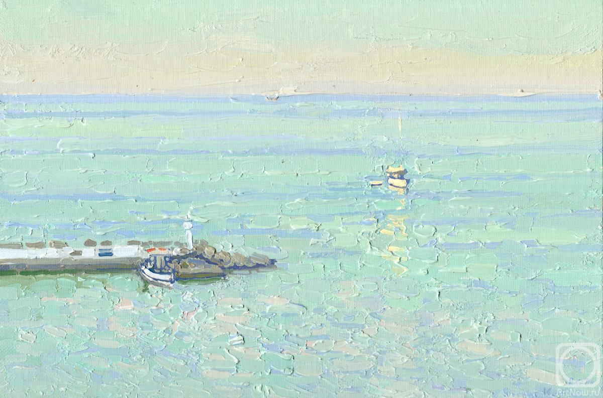 Kozhin Simon. Sunset. The sea is calm. Bali. Crete. Greece