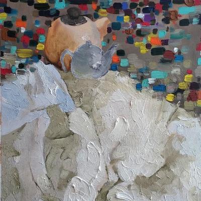 Картина «Чайники в огнях»