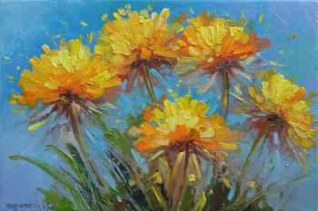 Summer waltz of dandelions