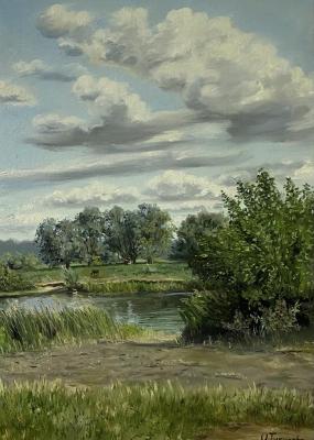 Large clouds (Painting With Pond). Tikunova Olga