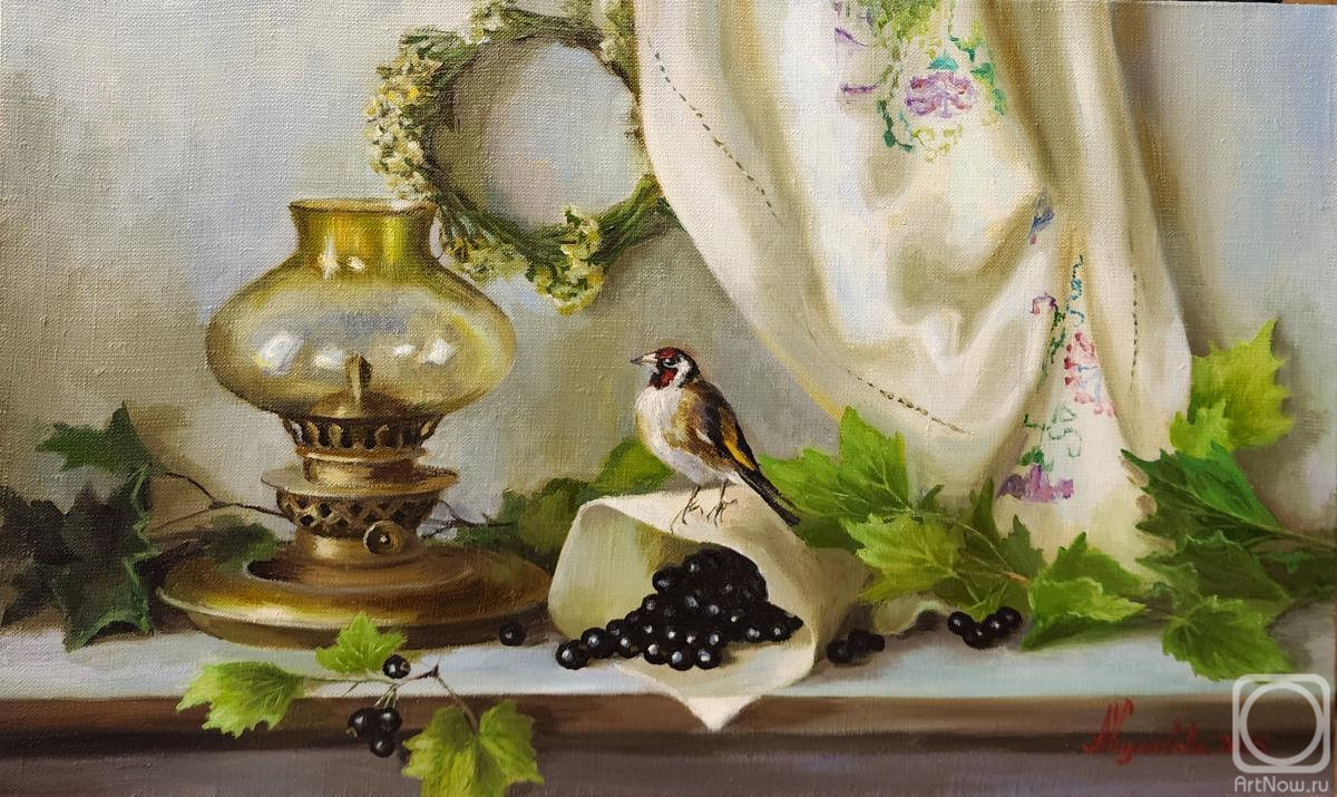 Kulakova Aleksandra. Stillife with little bird