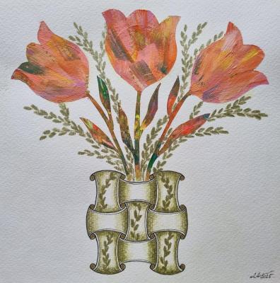 Tulips abstraction, graphics