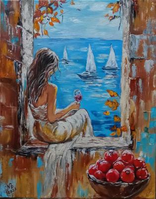 Expectation, dreams by the sea (Paiting). Petrosyan Nune