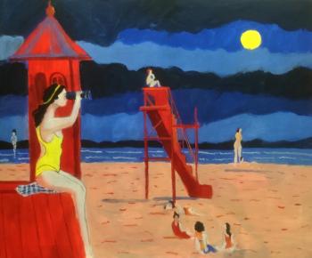 In the evening on the beach