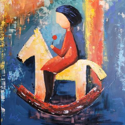 Happy Moments. Rocking Horse (Painting In Nursery). Guseva Svetlana