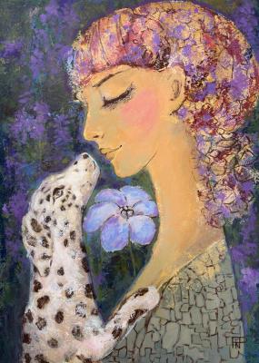 Woman with a little dog. Piyanzina (Piarno) Natalya