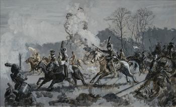 Attack of the Don Cossacks of Ataman M. I. Platov near the town of Nesvizh on July 27, 1812. Kozhin Simon