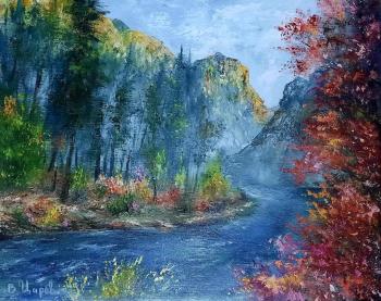 Whisper of the Misty Valley Painting "Summer Landscape of Alaska" (Signed Artwork). Tsarev Vitaliy