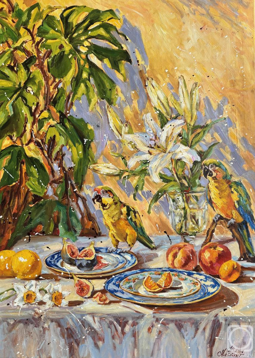 Malivani Diana. Still Life with Parrots