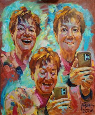 Selfie after wine tasting, from a photograph