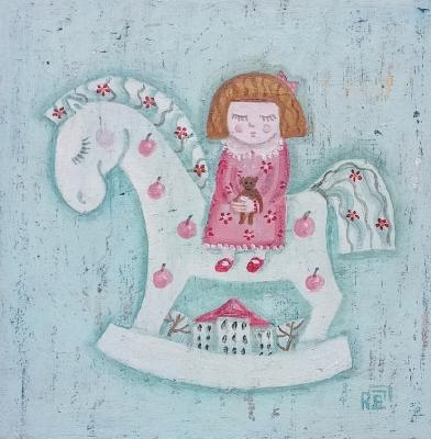 On a horse back to childhood (Painting In Nursery). Razina Elena