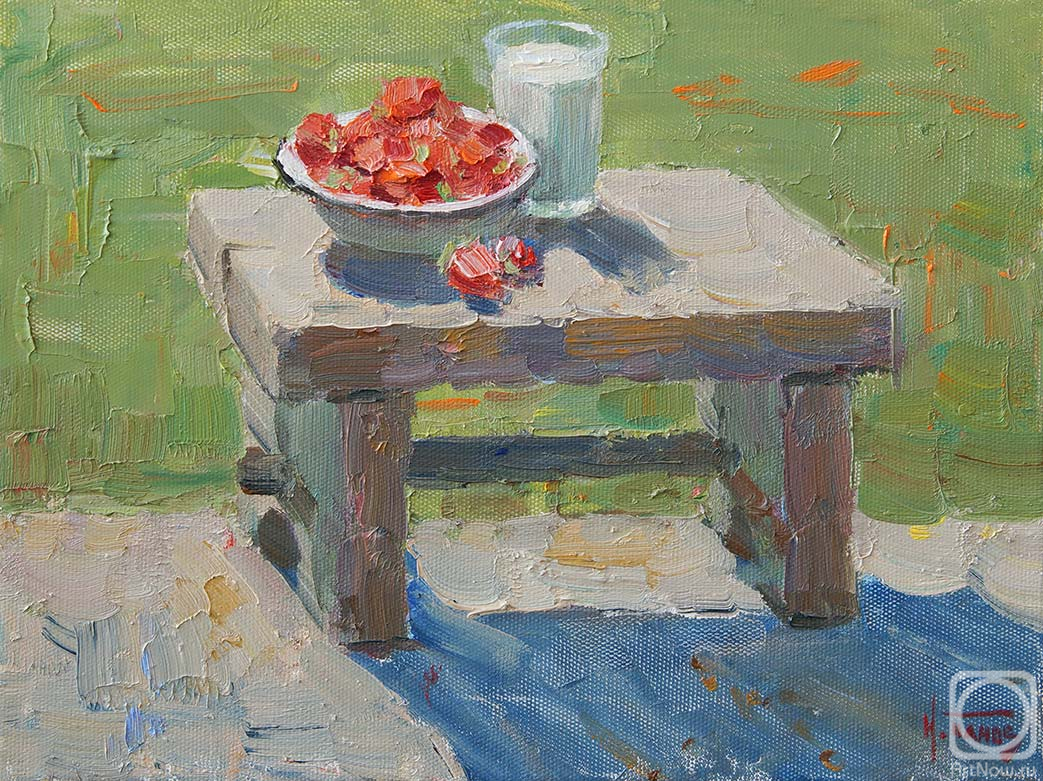 Panov Igor. Strawberries with milk
