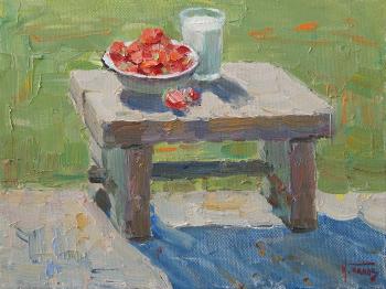 Strawberries with milk