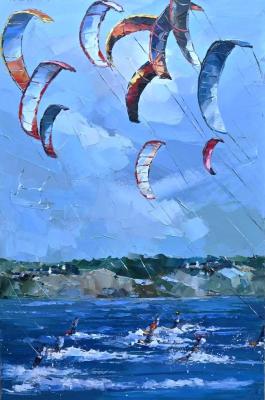 Race leaders. Kitesurfing. Rodries Jose