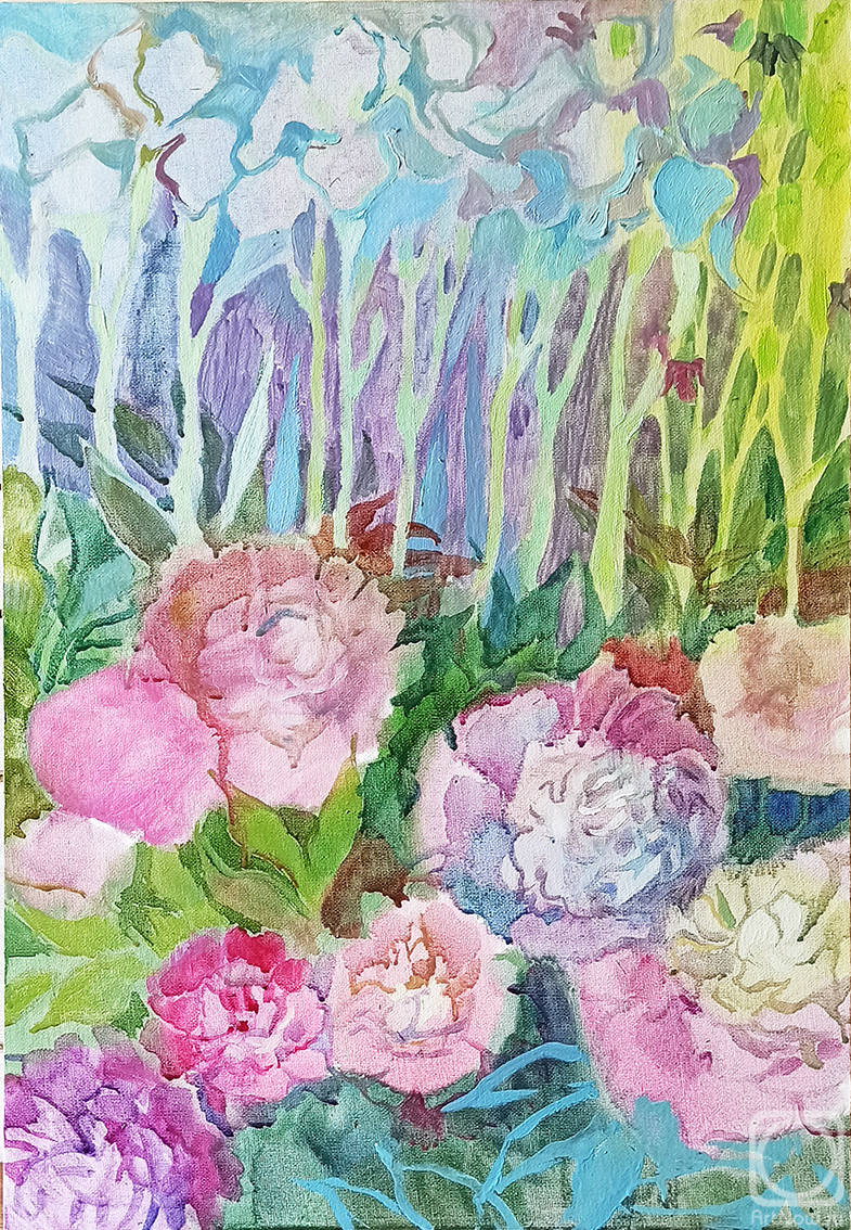 Fetisova Darya. Peonies and irises