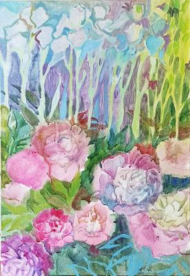 Peonies and irises. Fetisova Darya