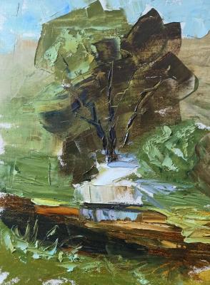 Картина «Дерево над рекой Этюд»