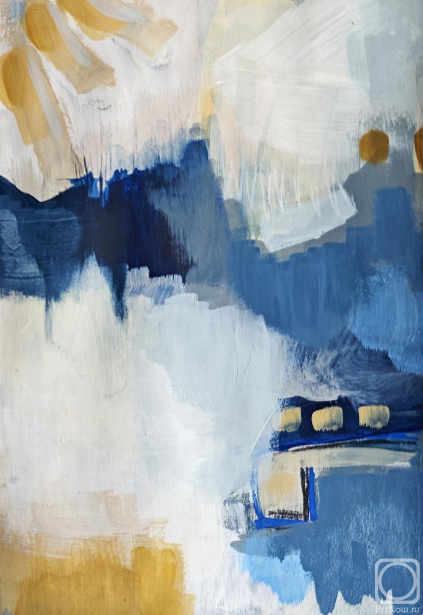 Pentkovskaya Anastasiya. Minimalist Blue Abstract Landscape