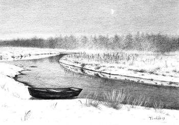 Night falls on the river