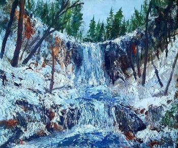Icy Cascade (Stretched Canvas). Tsarev Vitaliy
