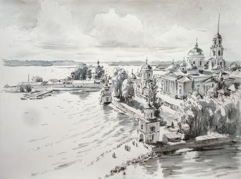 View of the Nilova Pustyn on Lake Seliger