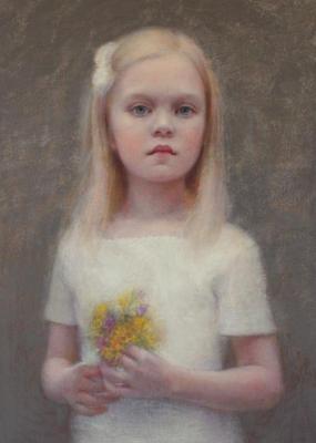 Portrait of a girl with a bouquet of flowers. Shirokova Svetlana