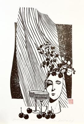 Cherry cocktail (Etching). Stoylik liudmila