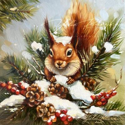 Squirrel in the snow. Rovnyh Yuliya
