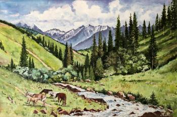 At the foot of the mountains