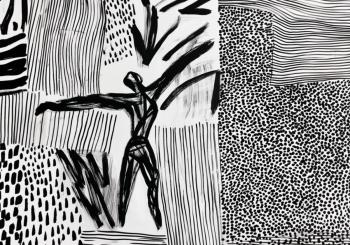 Abstraction with scribbles and a figure. Limited�edition poster (1/5). Size: 42�60 cm. Dudchak Vladlena