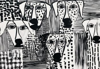 Abstraction with a dog. Limitededition poster (1/5). Size: 42�60 cm. Dudchak Vladlena