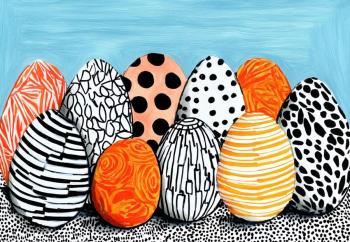 Abstraction with Easter eggs. Limited edition poster (1/5). Size: 42*60 cm (16,5*23,4 inches)