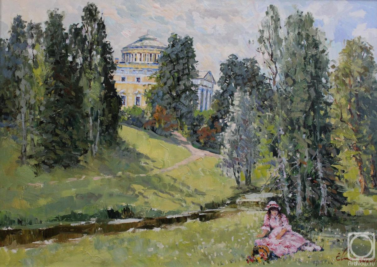 Malykh Evgeny. The View of Pavlovsk Park and Palace