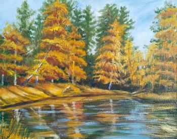 Golden Autumn by the Water. Degtyareva Galina