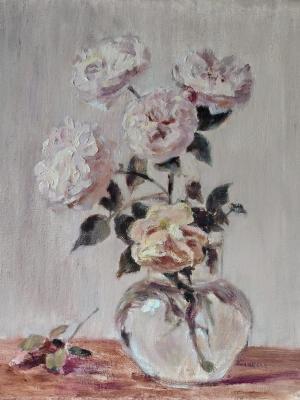 Roses in a glass jug. Petrikiy Marina