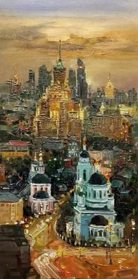 Shine, Moscow! View of Moscow City and the high-rise on Kotelnicheskaya Embankment from Andronyevskaya Square