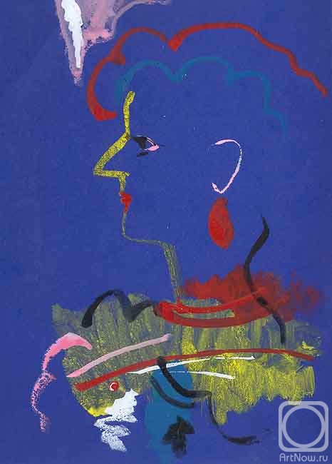 Karaceva Galina. Profile on blue