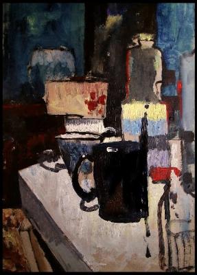 Evening still life with a black cup. 2008