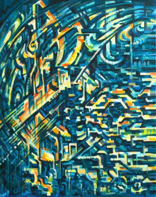 Dual Algorithm in Horizontal Development. Marine (Turquoise Accents). Artyuhina Tatyana