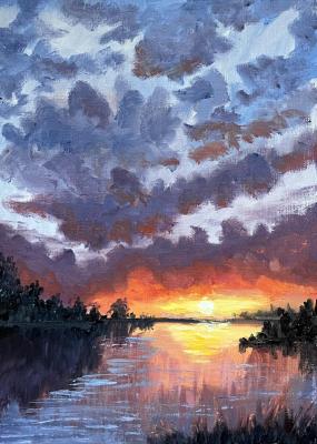 Sunset by the river