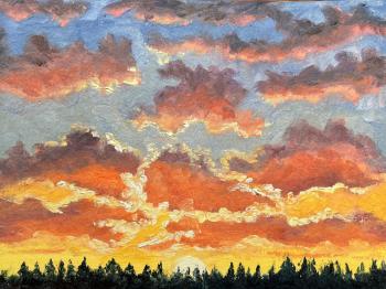 Sunset over the forest
