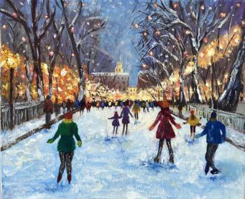 Skating rink in the city