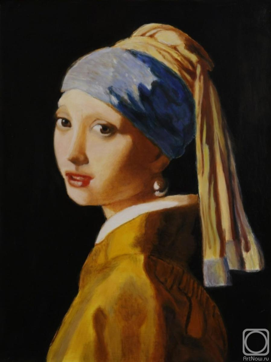 Krylova Evi. Copy of Jan Vermeer's painting "Girl with a Pearl Earring"