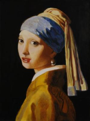 Copy of Jan Vermeer's painting "Girl with a Pearl Earring"