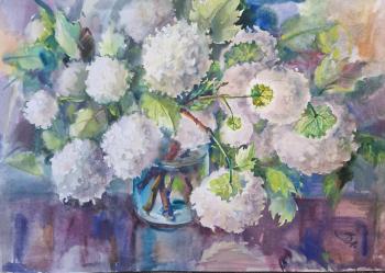 Watercolor Still Life "Viburnum Buldenyezh". Zyuzina Inna