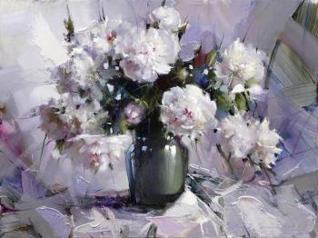 Still-life with white peonies