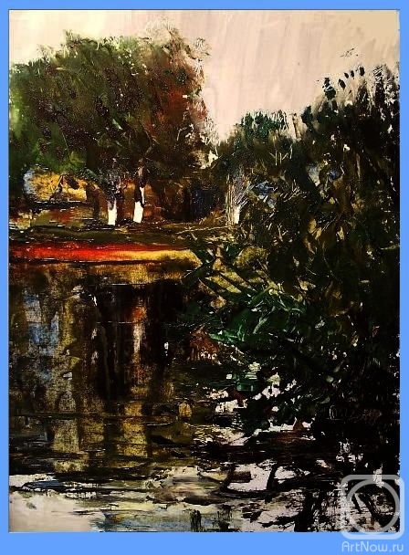 Makeev Sergey. Landscape with two trees on the shore. 2008