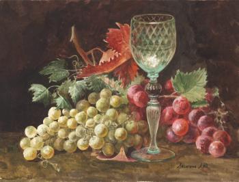 Venetian glass with grapes